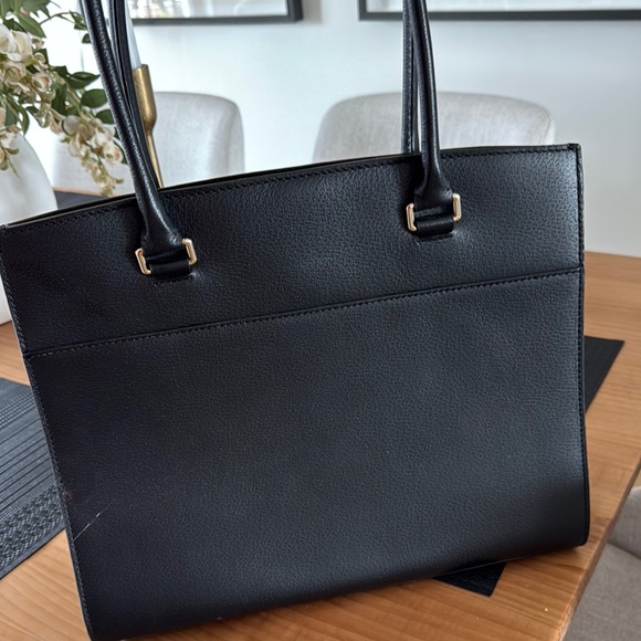 Kate Spade Black Structured Tote with Silver Hardware - Picture 4 of 4